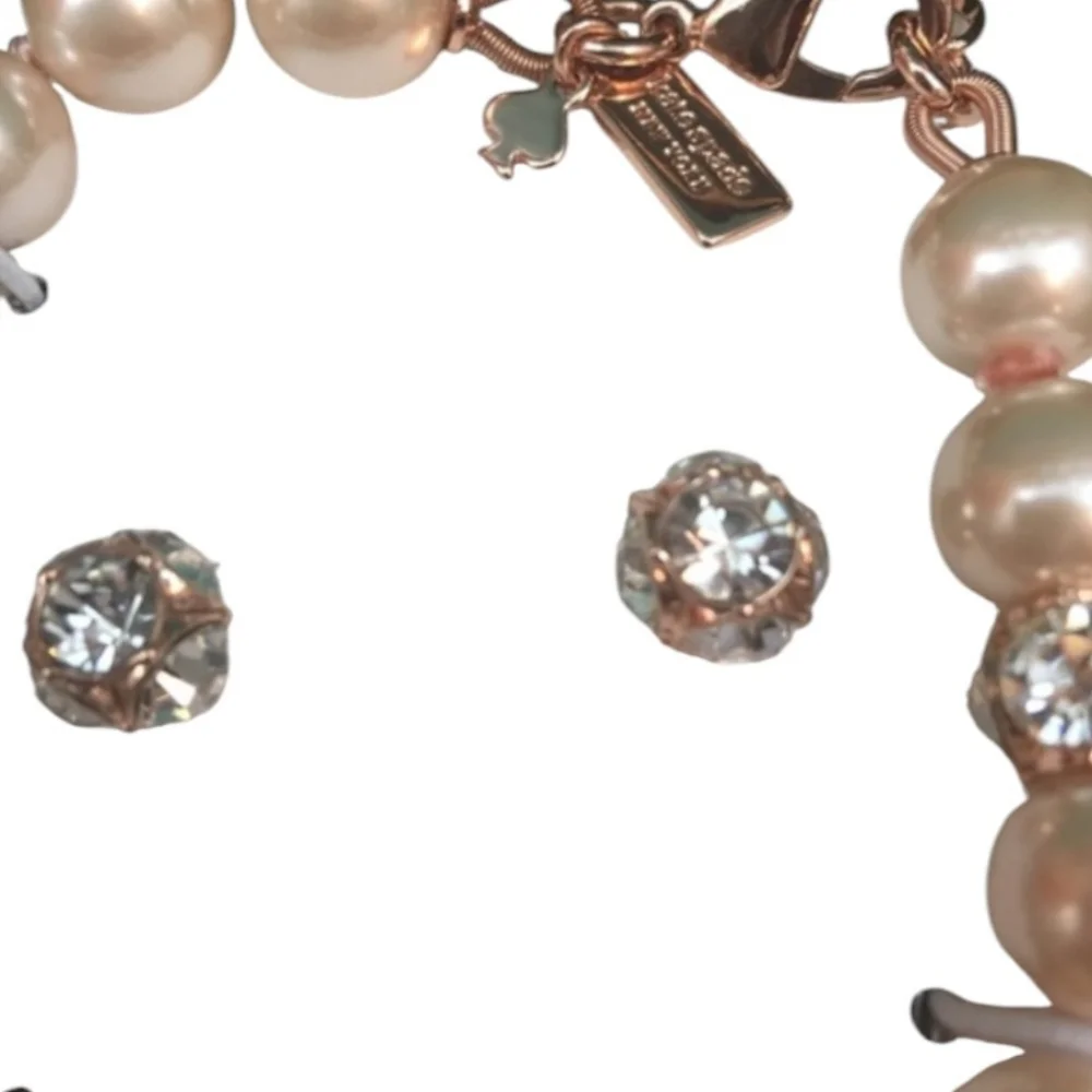 New in box Kate Spade ♠️ Lady Marmalade Pearl Blush Bracelet & stud earrings Set - Picture 4 of 9